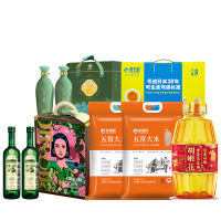 裕道府 粮油有机山茶油特级初榨橄榄油鸡蛋大米组合11.59kg+8L