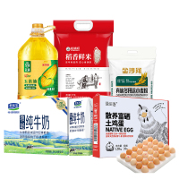 裕道府 米面粮油鸡蛋牛奶组合9kg+6L