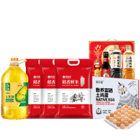裕道府 大米粮油调味品鸡蛋组合19.225kg+4L