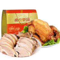 南农 南京特产酱卤味熟食真空包装 二件套组合(烧鸡500g+盐水鸭1kg)