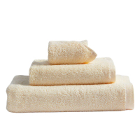 富安娜 纯爱素色毛浴巾三件套(米)