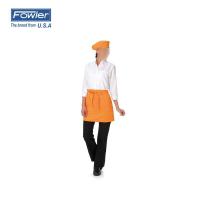 橙色短款腰部系带围裙