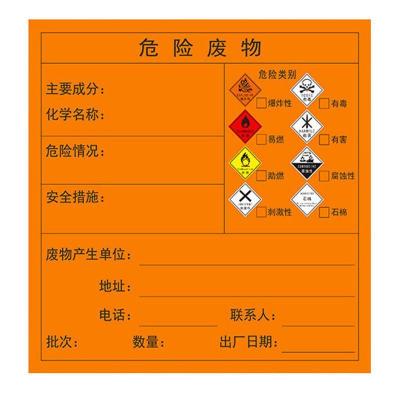 铝板及工程反光膜八合一危险废物标签