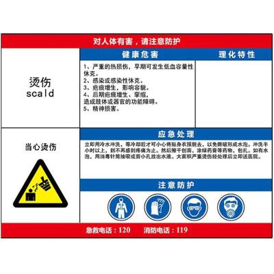 烫伤职业危害告知卡