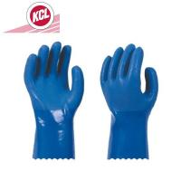 PVC耐油手套 蓝色 XL