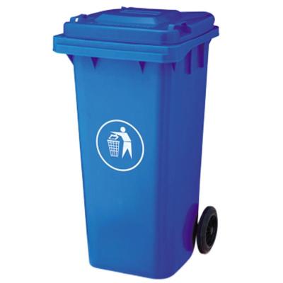 两轮移动塑料垃圾桶 户外垃圾桶