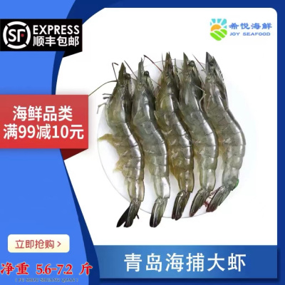 青岛大虾 整箱6.8-8斤 16-18厘米左右 顺丰速运 新鲜日期 冰鲜虾活新鲜大虾 基围虾水产冻虾