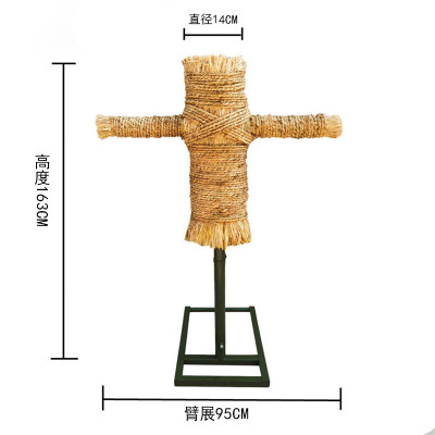 天狼芯 刺杀稻草人型靶训练拼刺擒拿十字架人形击打突刺练习假人刺杀桩 带底座-WR3045