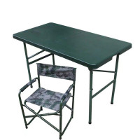 天狼芯吹塑野战折叠桌椅[120*60cm] 1.2米折叠桌+2折叠椅-WR3055