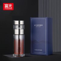 富光风雅泡茶师 茶水分离杯双层玻璃杯 300mL g2046-sh-300(颜色随机发货)