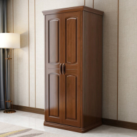 方解实(FANGJIESHI)新中式实木平开门衣柜卧室家具简易大衣柜胡桃木衣橱二门衣柜