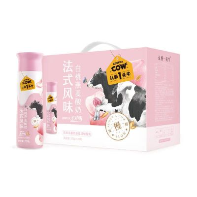 认养一头牛白桃燕麦味酸奶230GPET10入一提装