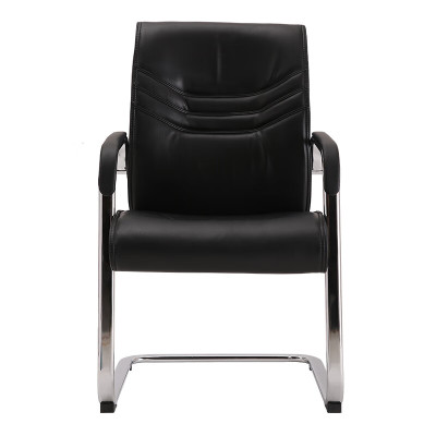 方解实(FANGJIESHI)电脑椅会议椅家用弓形脚办公椅子洽谈椅会客椅加厚钢架款黑色
