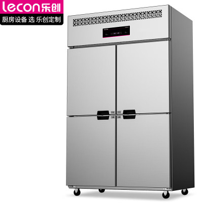 乐创 (lecon)四门冰箱商用厨房冰柜大容量双机双温四门冰柜 LC-LG401