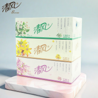 清风抽纸花语盒装 2层130抽/盒 一箱48盒