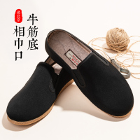 老北京布鞋男防滑牛筋底春季新款透气防臭休闲软底男士懒人一脚蹬