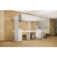 定制吸烟亭 钢结构吸烟亭敞开式钢结构吸烟亭