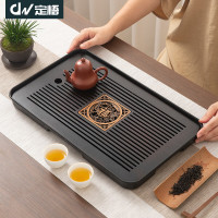 红铜浮雕(胡桃木色)茶盘43*26.5*3.5cm