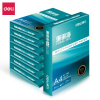 得力(deli)珊瑚海A4打印纸 80g500张*4包一箱 双面使用 加厚复印纸 整箱2000张ZF372[销冠系列]