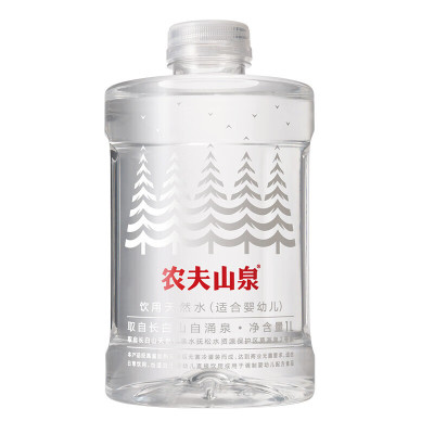 农夫山泉饮用天然水(适合婴幼儿)1L*12入纸箱装 2箱装