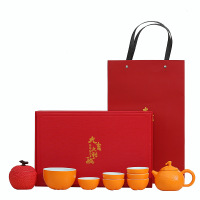 大吉大利茶具礼盒装 茶壶+茶杯+荔枝茶罐