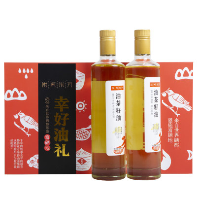 陇间柒月油茶籽油双支礼盒装油茶籽油500ml*2