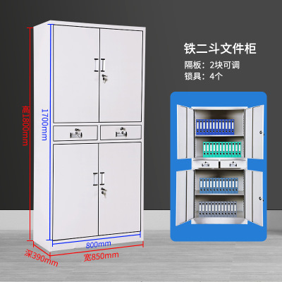 铁二斗置物文件柜1.0经济款