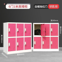 学生书包置物柜小六门-白红1.2mm