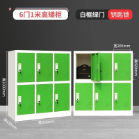 学生书包置物柜小六门-白绿1.1mm
