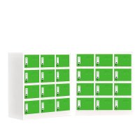 学生书包置物柜小十二门-白绿1.0mm