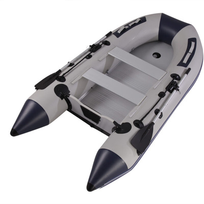 冲锋舟救生艇加厚铝合金底充气橡皮皮划艇 3.3米+二冲程18马力