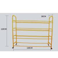 篮球收纳架 置球架推车篮球架子置物架框摆放架 金色四层