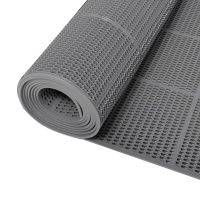 六角网格地垫 镂空PVC地毯浴室卫生间厕所厨房泳池地垫大面积塑料 深灰 0.9米宽*1米长