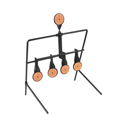 户外靶子 户外训练金属射击靶便携自动复位弹弓射击靶室内竞技战术金属靶架