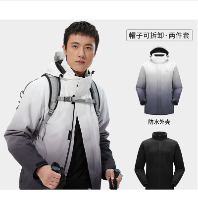 骆驼男三合一冲锋衣(抓绒内胆)AD12263515叠影灰S-3XL 尺码请备注