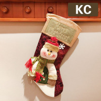 圣诞节庆用品圣诞袜子礼物袋大皮袜雪人 五个装