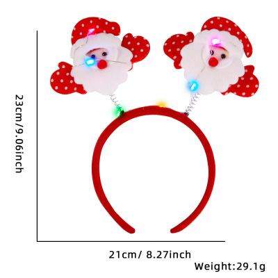 圣诞节庆用品发箍头饰圣诞老人发箍(带灯) 10个装