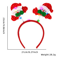 圣诞节庆用品发箍头饰圣诞老人+蝴蝶结发箍(带灯) 10个装