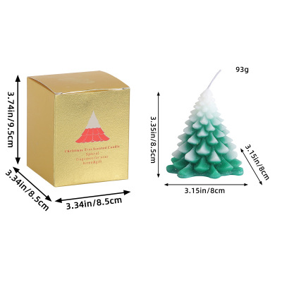 圣诞树形蜡烛绿色 10个装