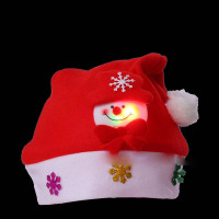 圣诞老人帽雪人麋鹿帽发光圣诞帽可爱圣诞节装饰 10个装