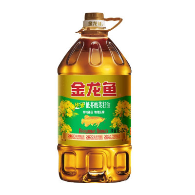 金龙鱼纯香低芥酸菜籽油5L/桶 物理压榨非转基因纯菜籽油食用油