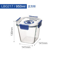 乐扣乐扣(LOCK&LOCK) 抽真空玻璃保鲜盒耐热饭盒密封便当盒LBG217 950ml