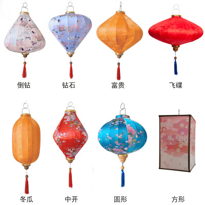 户外网红街道景区节庆装饰古风创意发光国潮钻石异形越南灯笼12寸的 混发