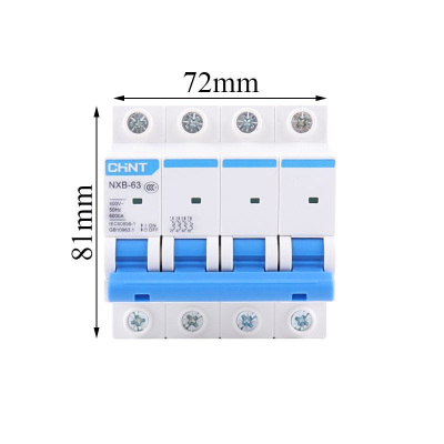 正泰(CHNT)断路器空开小型动力开关NXB-63 4P D2 3个装
