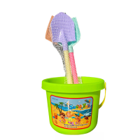 儿童玩具套装挖沙桶沙滩铲子大彩绘桶3件套+opp袋装 海洋六件套起订5