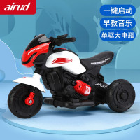 airud儿童电动车摩托车越野三轮车1-3岁男女小童宝宝童车小孩可坐616 中国红[无遥控]单驱+音乐灯光[适合3岁以下