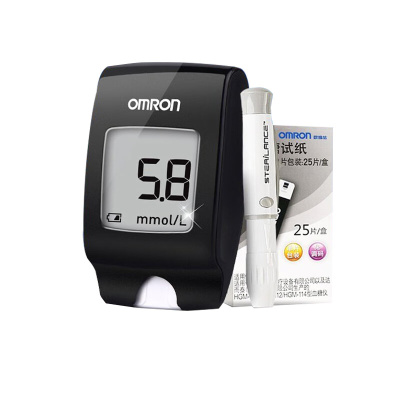 欧姆龙(OMRON)血糖仪家用医用智能免调码测血糖HGM-114血糖仪+50片试纸+50针头
