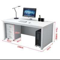 古睿德 Z610型钢制办公桌白色工位写字桌130cm*60cm*75cm带活动柜