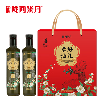 陇间柒月幸好油礼·暮秋坊有机山茶油500ml*2礼盒简装