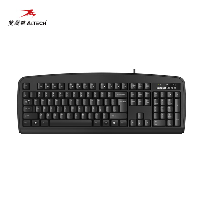 双飞燕(A4TECH)KB-8U 键盘有线 薄膜办公打字用键盘笔记本外接台式电脑通用键盘104键 USB接口 黑色